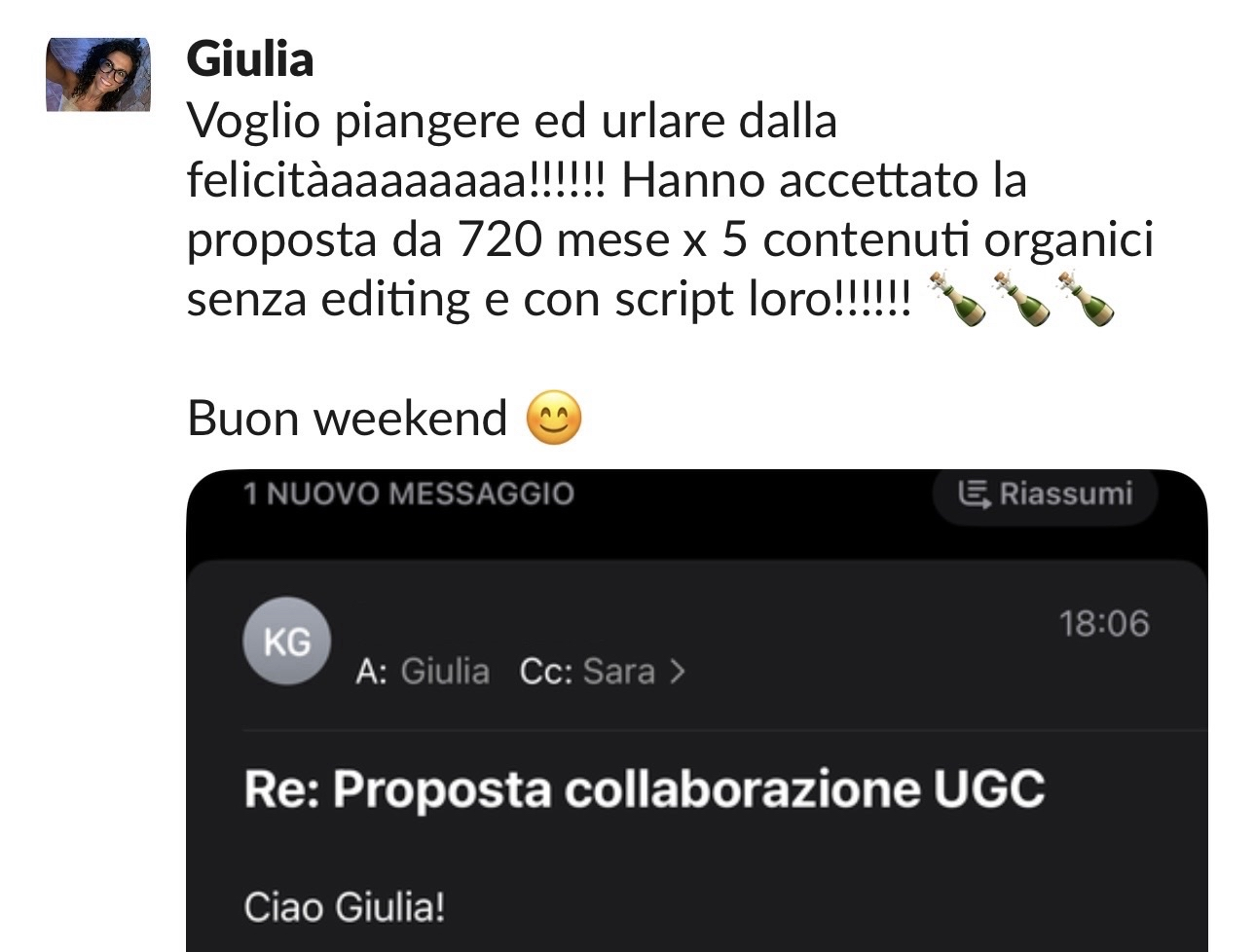 Messaggio creator