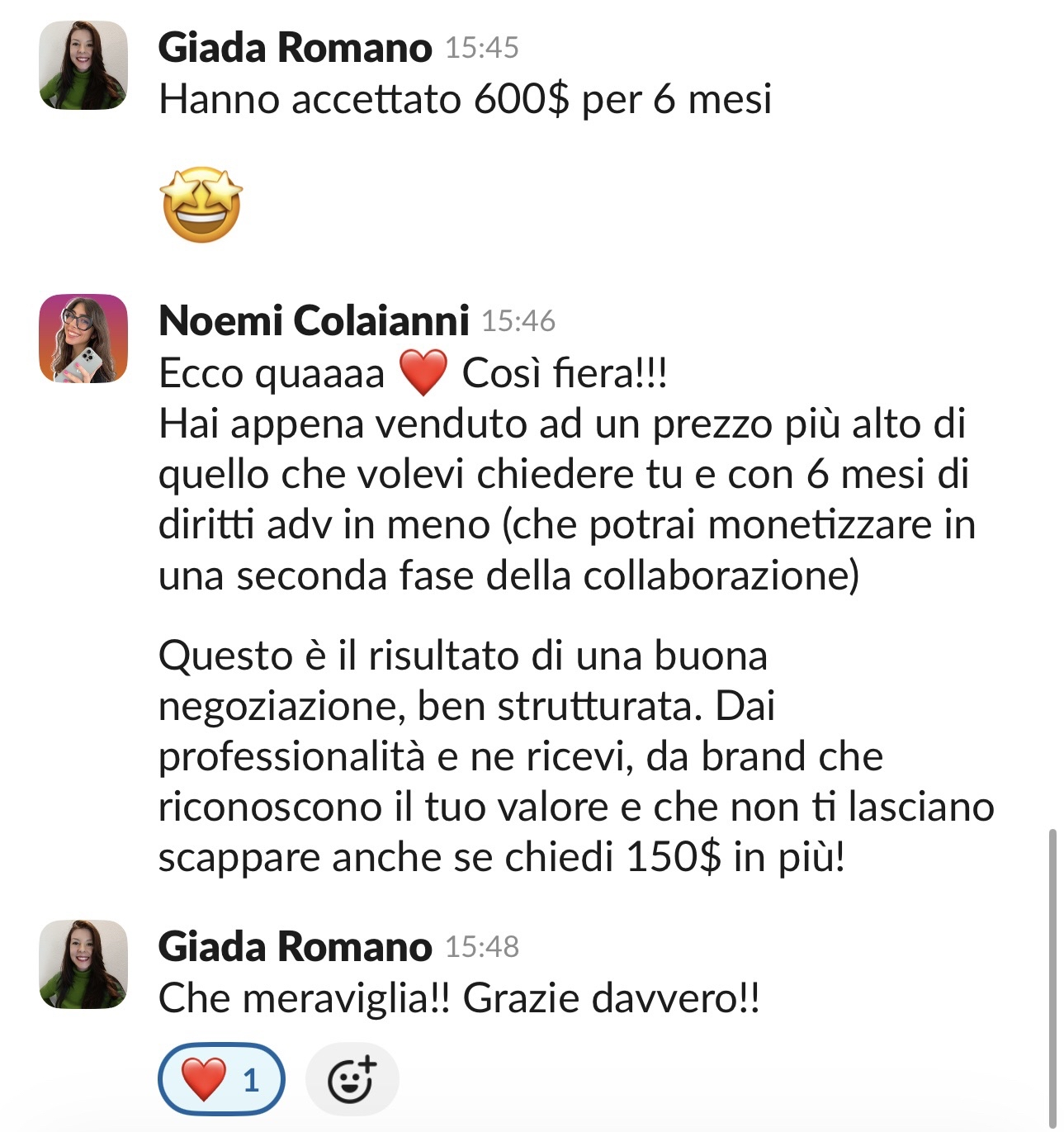 Messaggio creator